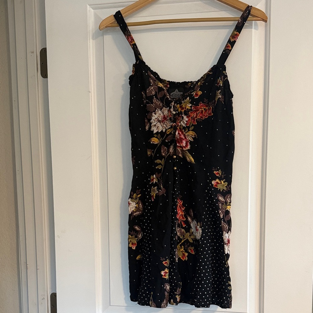 Angie Black Floral Mini Dress